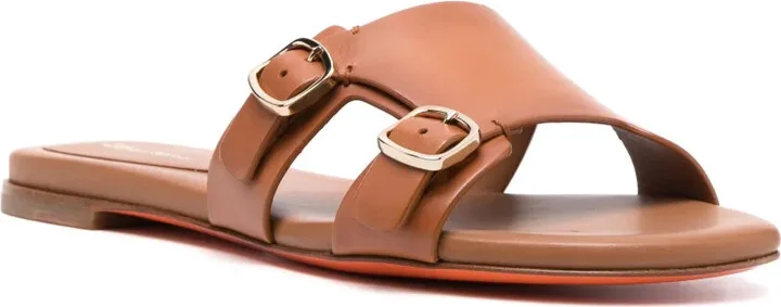 Double-Buckle Leather Sandals - Image 2
