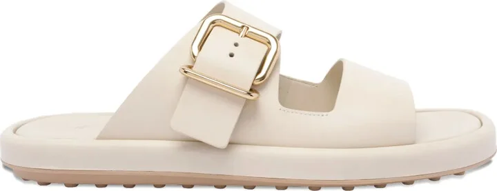 Double-Buckle Leather Sandals