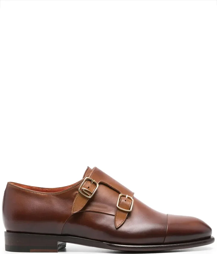 Double-Buckle Leather Shoes