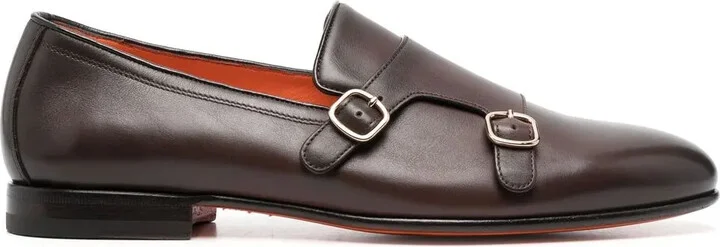 Double-Buckle Leather Shoes