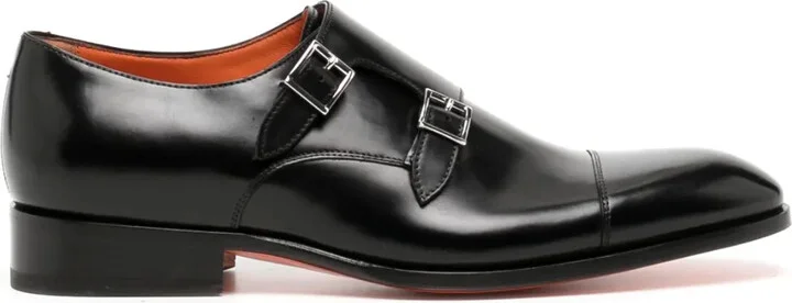 Double-Buckle Leather Shoes