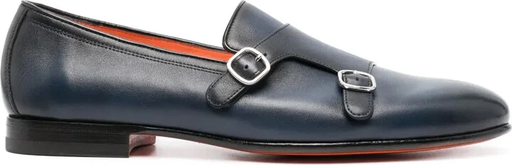 Double-Buckle Leather Shoes