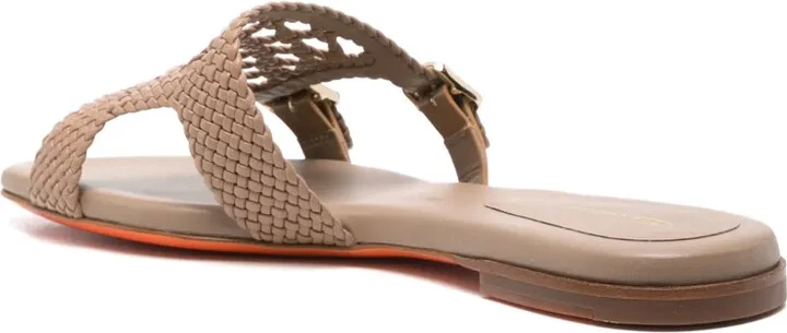 Double-Buckle Leather Slides - Image 3