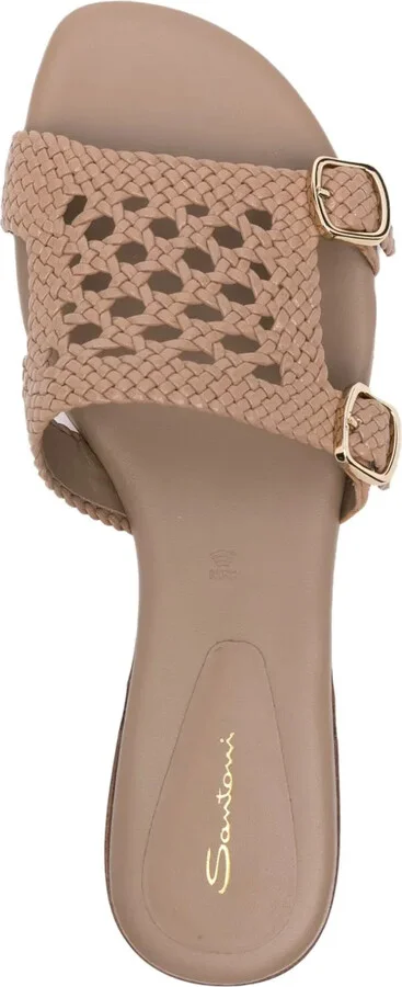 Double-Buckle Leather Slides - Image 4