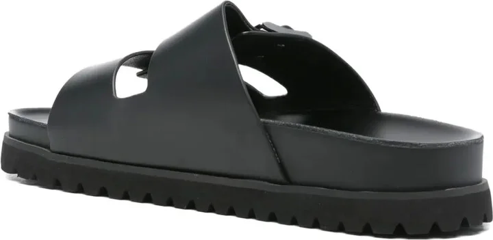 Double-Buckle Leather Slides - Image 3