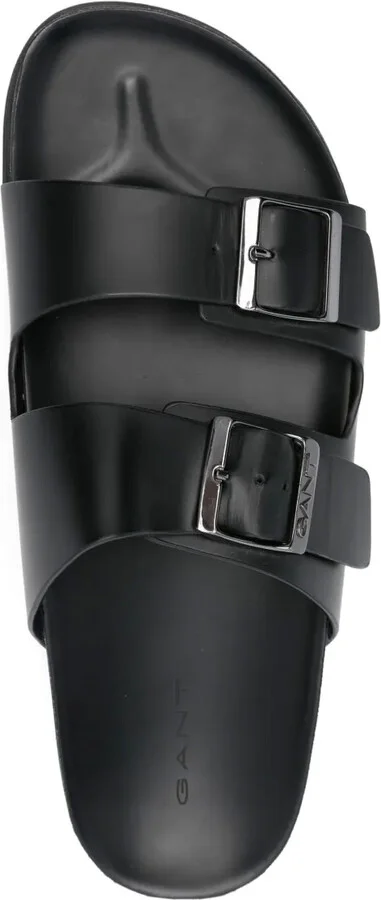 Double-Buckle Leather Slides - Image 4