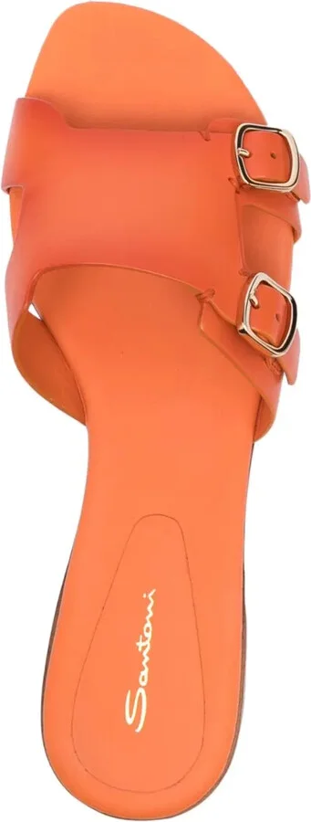 Double-Buckle Leather Slides - Image 4