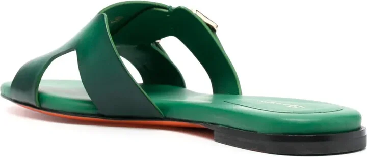 Double-Buckle Leather Slides - Image 3