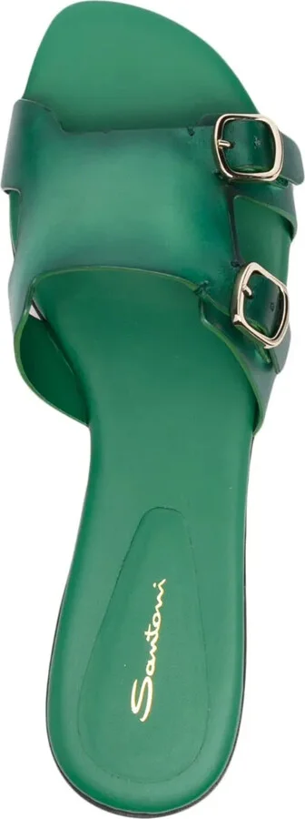 Double-Buckle Leather Slides - Image 4