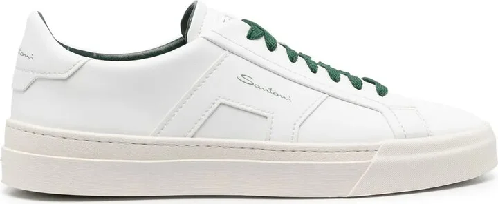 Double Buckle low-top leather sneakers