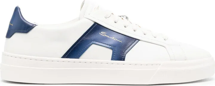 Double Buckle low-top leather sneakers