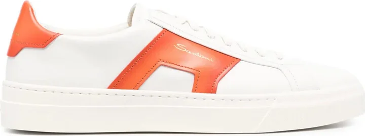 Double Buckle low-top leather sneakers