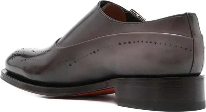 Double-Buckle Perforated Monk Shoes - Image 3