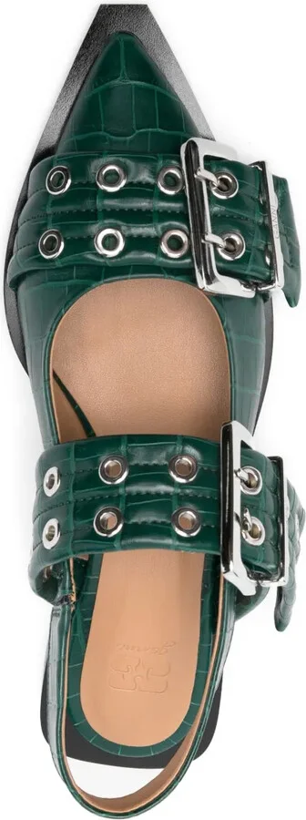 Double-Buckle Pointed Flat Pumps - Image 4