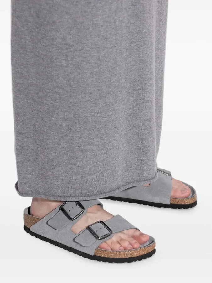 Double-Buckle Suede Flat Sandals - Image 5