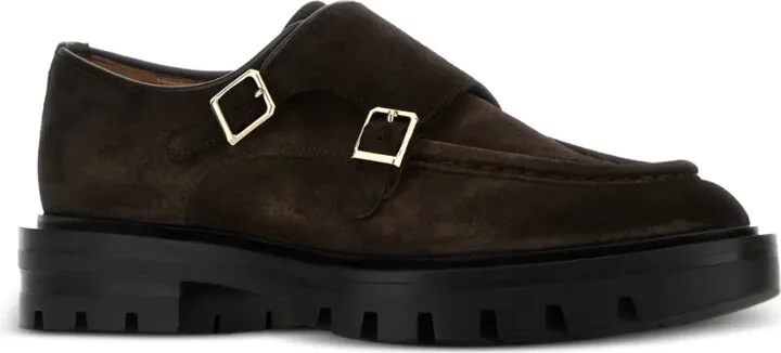 Double-Buckle Suede Monk Shoes - Image 2