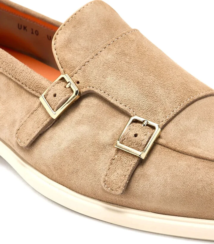 Double-Buckle Suede Monk Shoes - Image 3