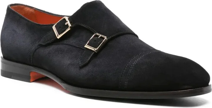 Double-Buckle Suede Monk Shoes - Image 2