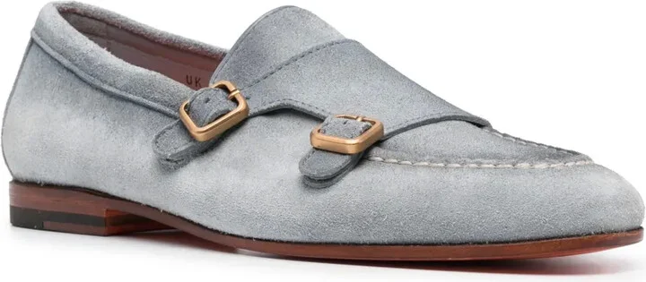 Double-Buckle Suede Monk Shoes - Image 2