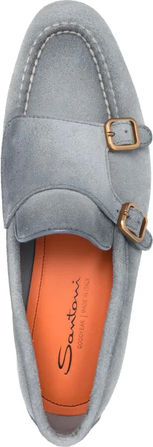 Double-Buckle Suede Monk Shoes - Image 4
