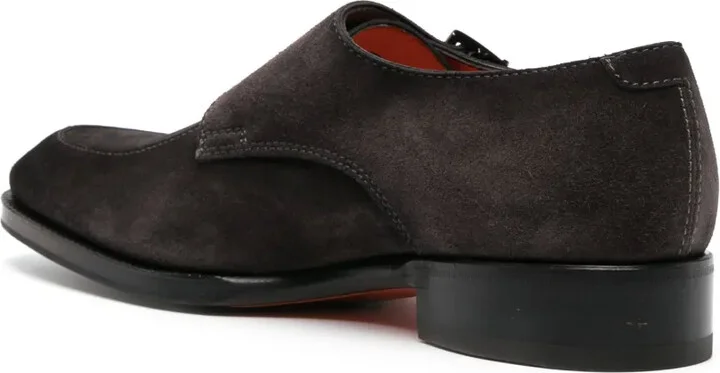 Double-Buckle Suede Monk Shoes - Image 3