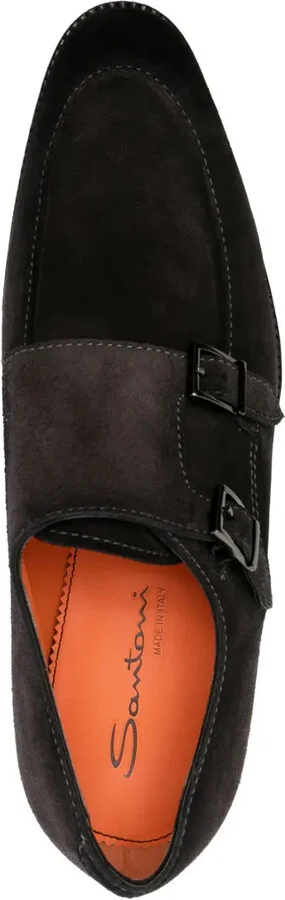 Double-Buckle Suede Monk Shoes - Image 4
