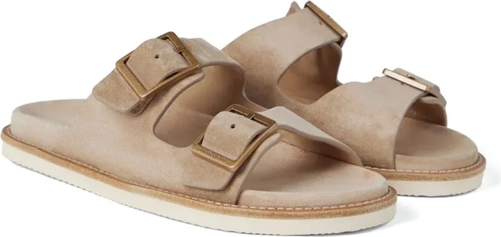 Double-Buckle Suede Sandals - Image 2