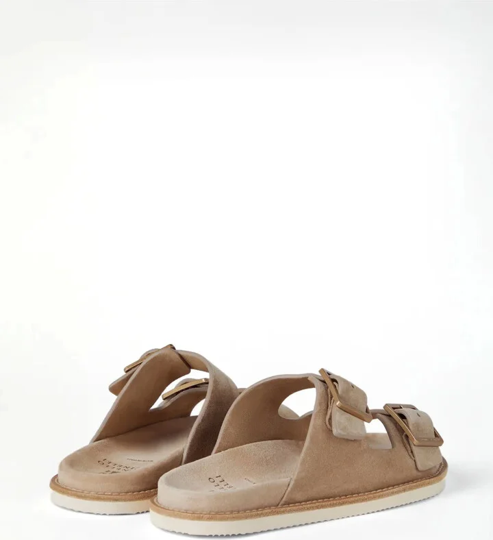 Double-Buckle Suede Sandals - Image 3