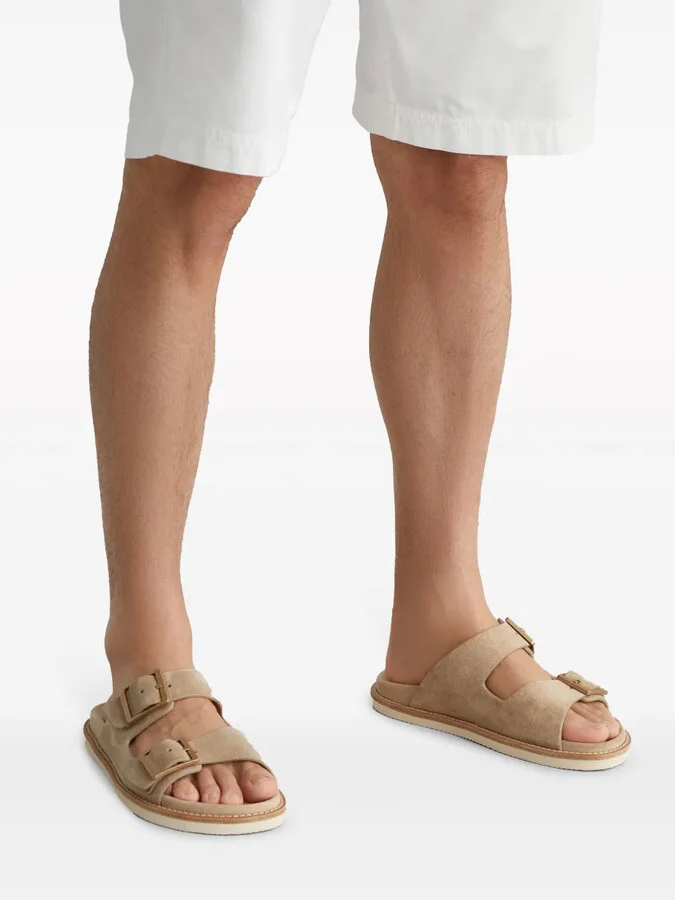 Double-Buckle Suede Sandals - Image 5