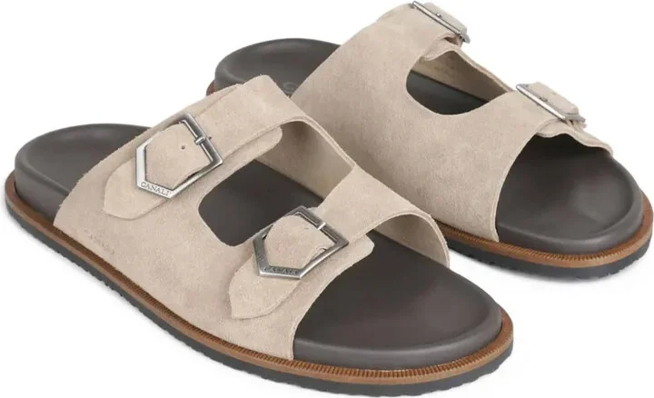 Double-Buckle Suede Sandals - Image 2