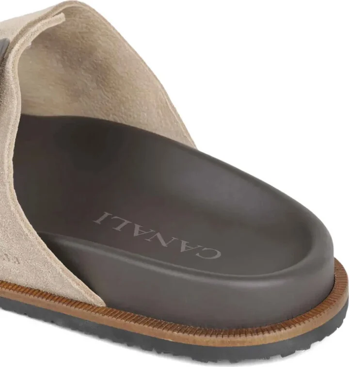 Double-Buckle Suede Sandals - Image 4