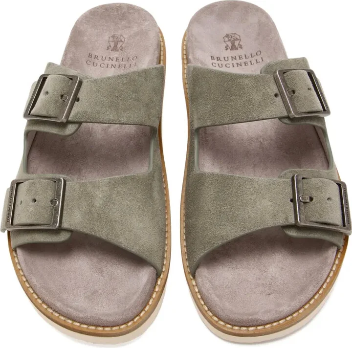 Double-Buckle Suede Sandals - Image 2