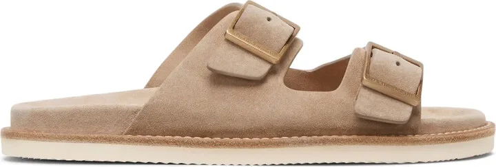 Double-Buckle Suede Sandals