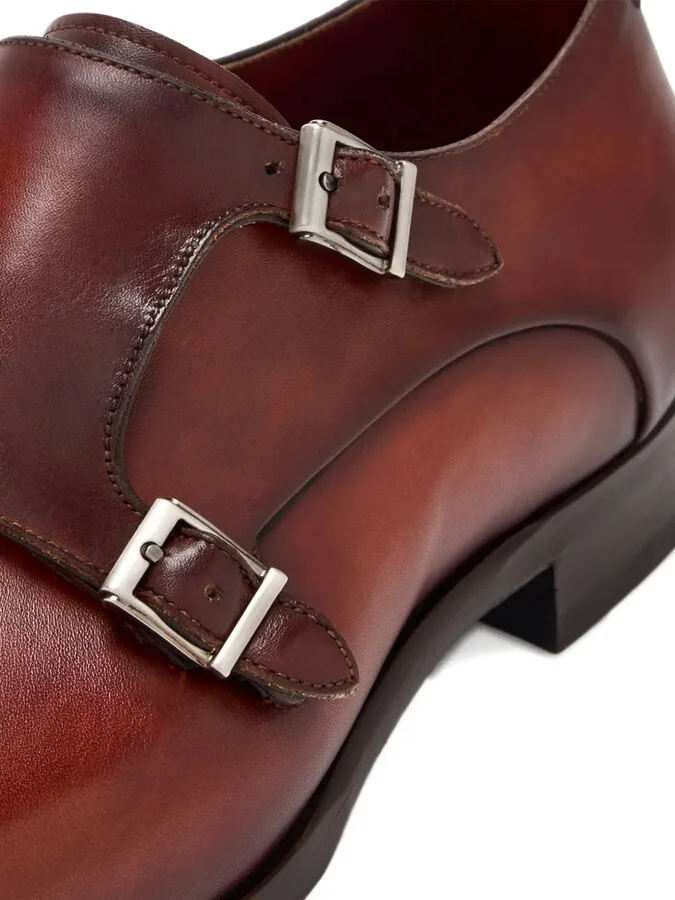 Double-Buckled Leather Monk Shoes - Image 4
