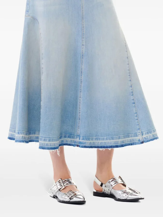 Double-Buckled Metallic-Effect Ballerina Shoes - Image 4