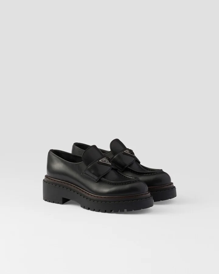 Double Chocolate leather loafers