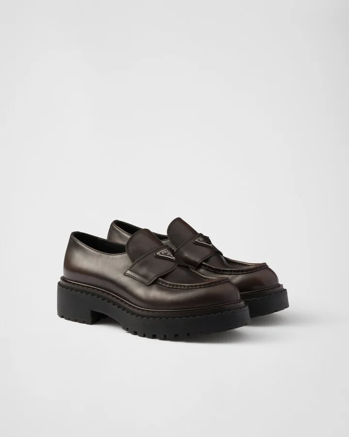 Double Chocolate leather loafers