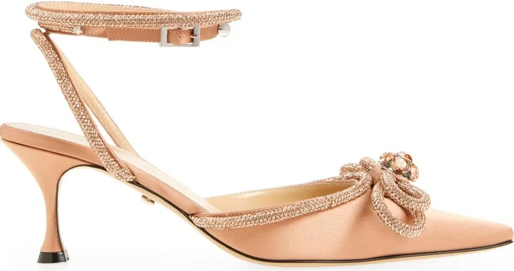 Double Crystal Bow Slingback Pump - Image 9