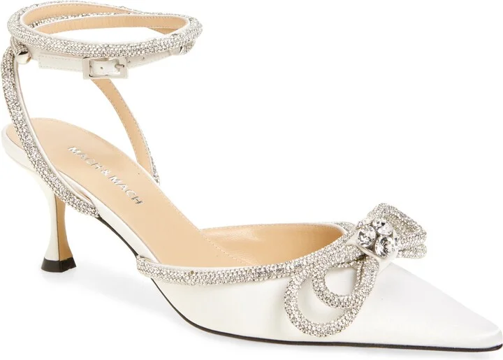 Double Crystal Bow Slingback Pump