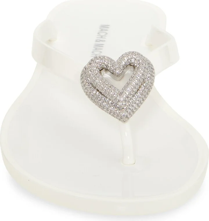 Double Crystal Heart Flip Flop - Image 4