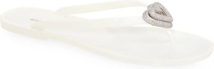 Double Crystal Heart Flip Flop