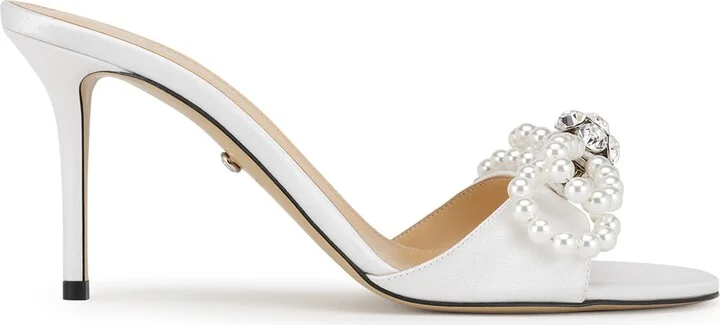 Double Faux Pearl Bow Sandal - Image 2