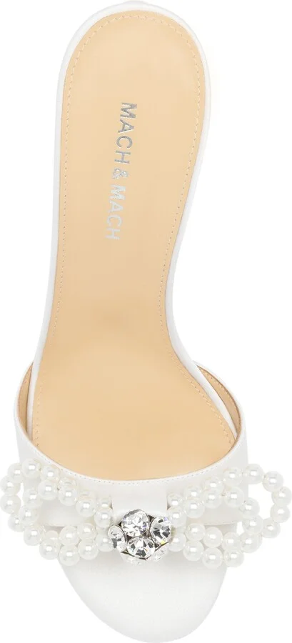 Double Faux Pearl Bow Sandal - Image 3