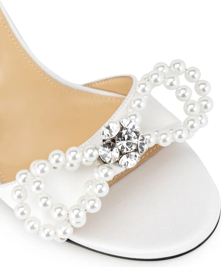 Double Faux Pearl Bow Sandal - Image 5