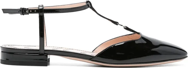 Double G patent-finish ballerinas