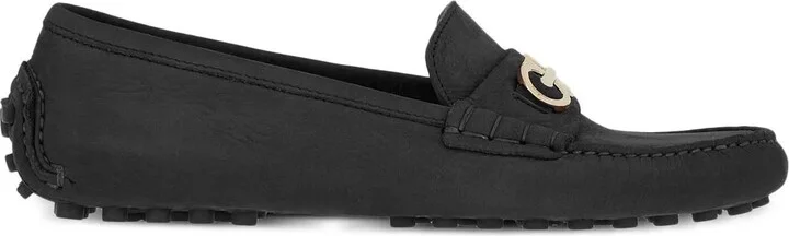 Double Gancini suede loafers