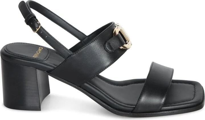 Double Gancio 55 Black Sandals