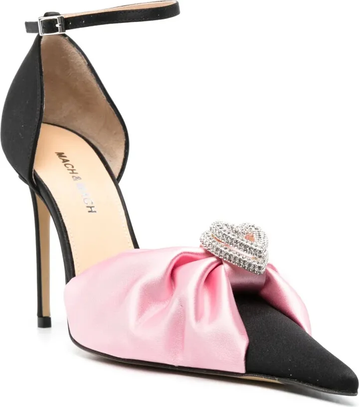 Double Heart 110mm satin pumps - Image 2
