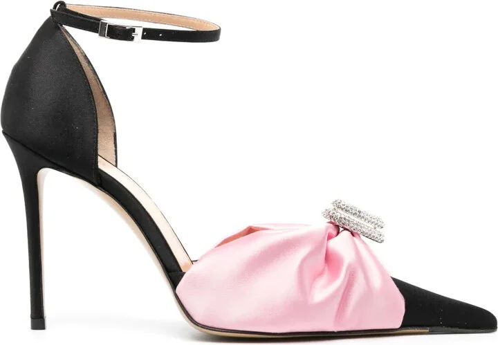 Double Heart 110mm satin pumps
