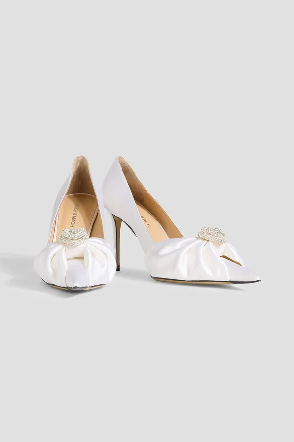 Double Heart crystal-embellished satin pumps - Image 2